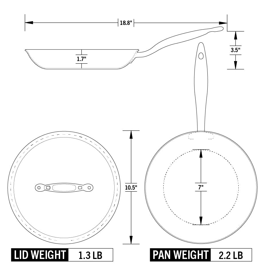 Titanium Series 10.5-inch Fry Pan with Lid by Heritage Steel — view 5