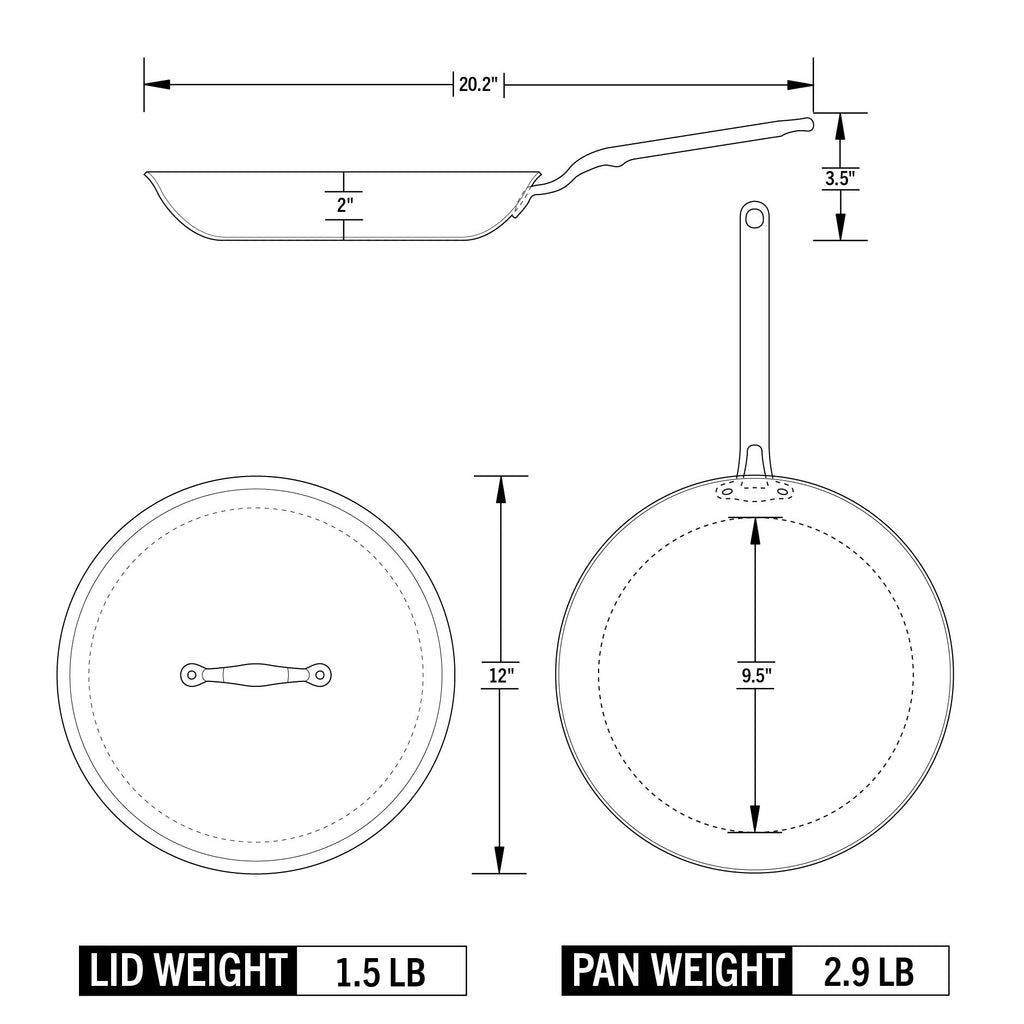 Eater x Heritage Steel 12-inch Fry Pan with Lid by Heritage Steel — view 3