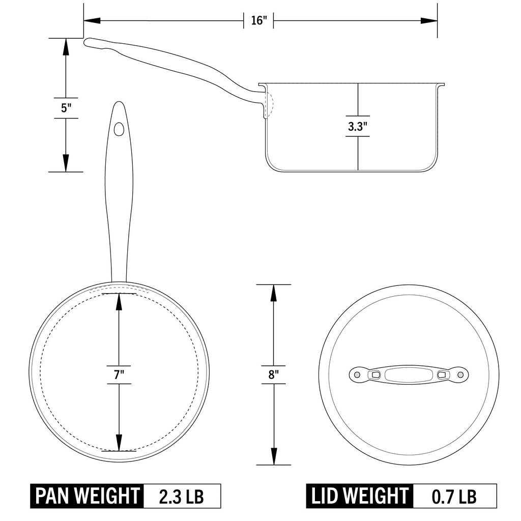 Titanium Series 3 Quart Saucepan with Lid by Heritage Steel — view 4