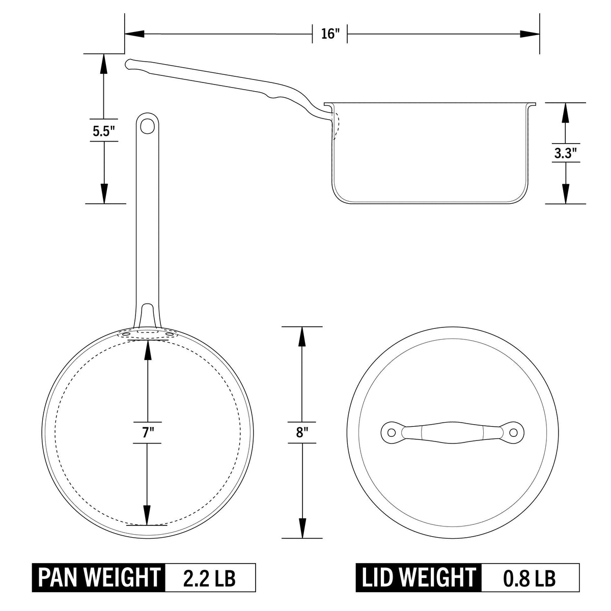 Eater x Heritage Steel 3 Quart Saucepan with Lid by Heritage Steel — view 5