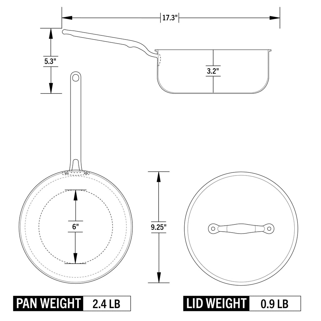 Eater x Heritage Steel 3 Quart Saucier with Lid by Heritage Steel — view 5