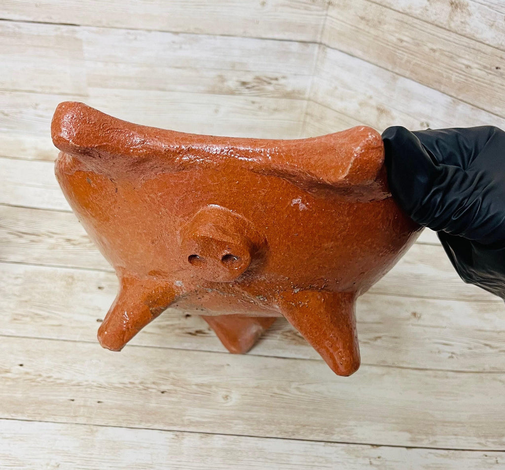 Authentic Mexican Pig Molcajete Molcajete Mexicano de Barro en Forna de Marranito