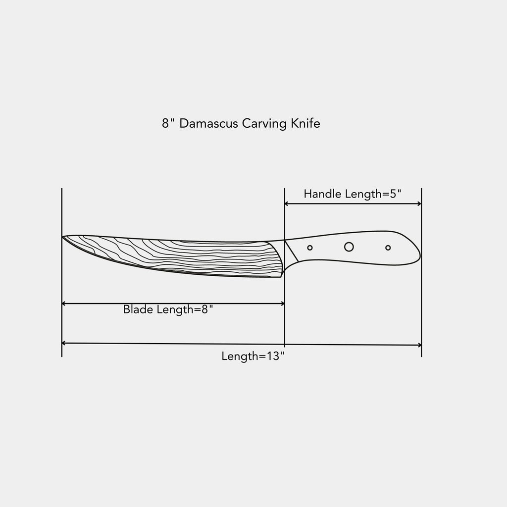 8" Damascus Carving Knife
