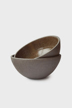 Handmade Dark Stoneware Bowl "Pumpernickel"