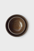 Handmade Dark Stoneware Bowl "Pumpernickel"