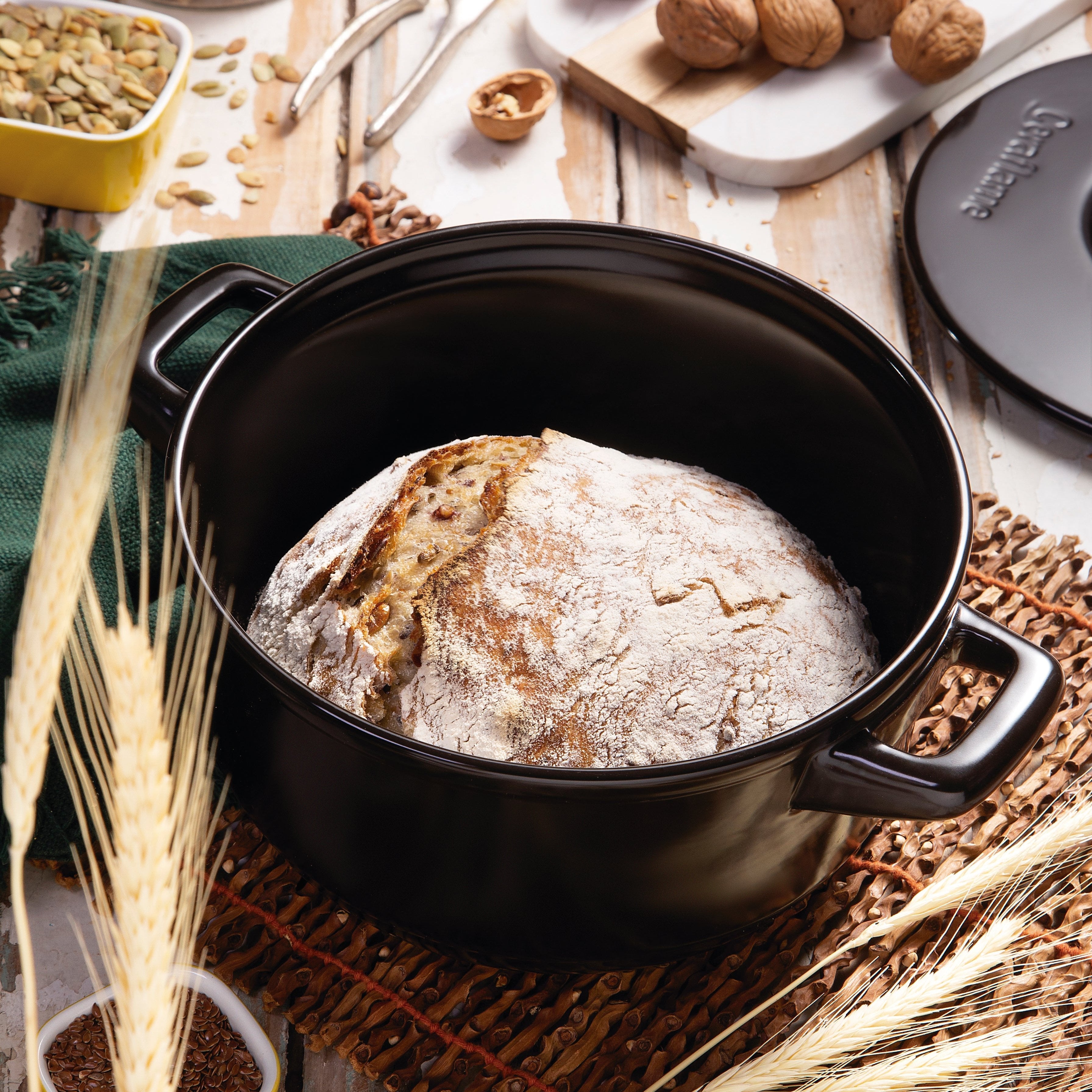 Duo 9 Piece Ceramic Cookware  Set - Ceramic Lid