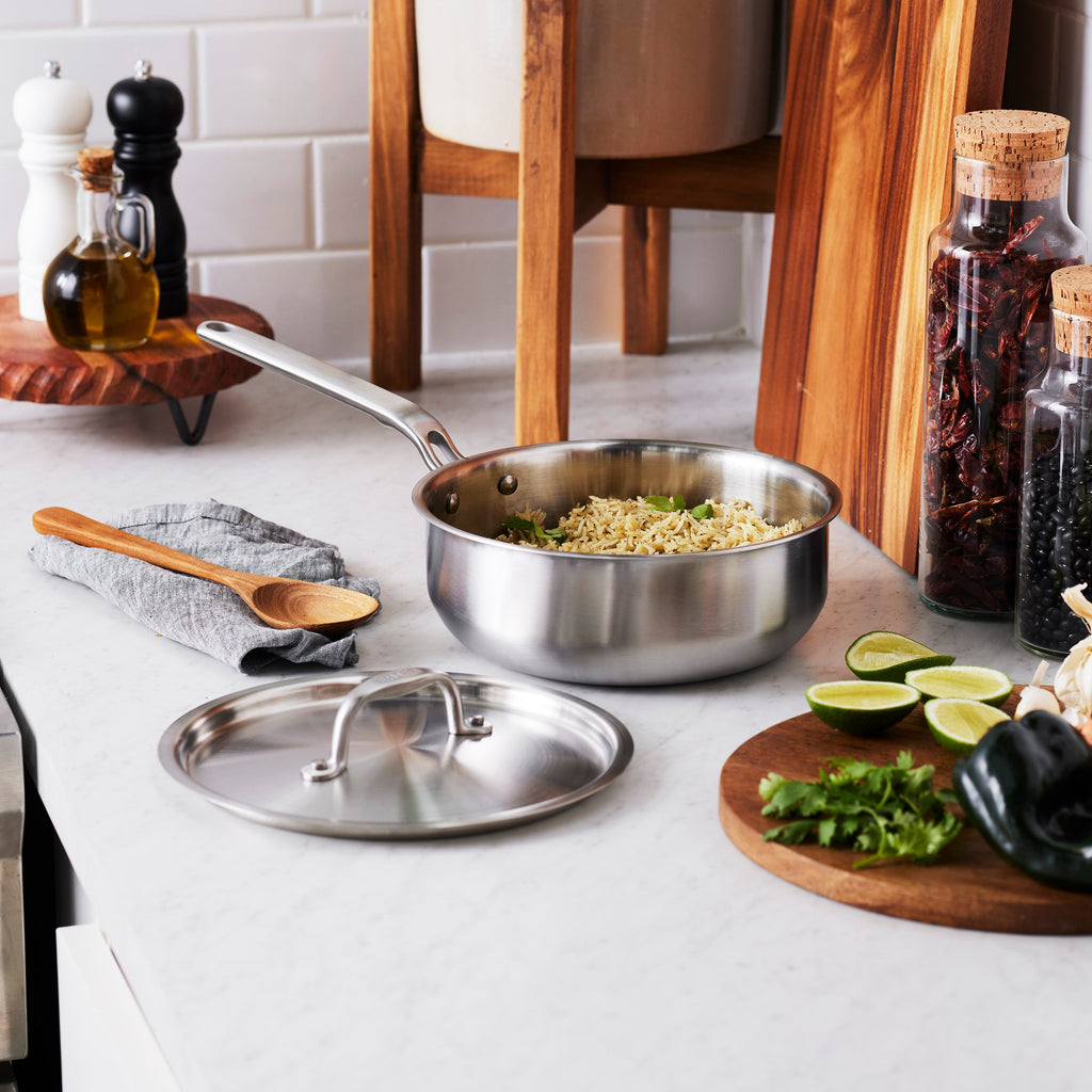 Eater x Heritage Steel 3 Quart Saucier with Lid by Heritage Steel — view 2