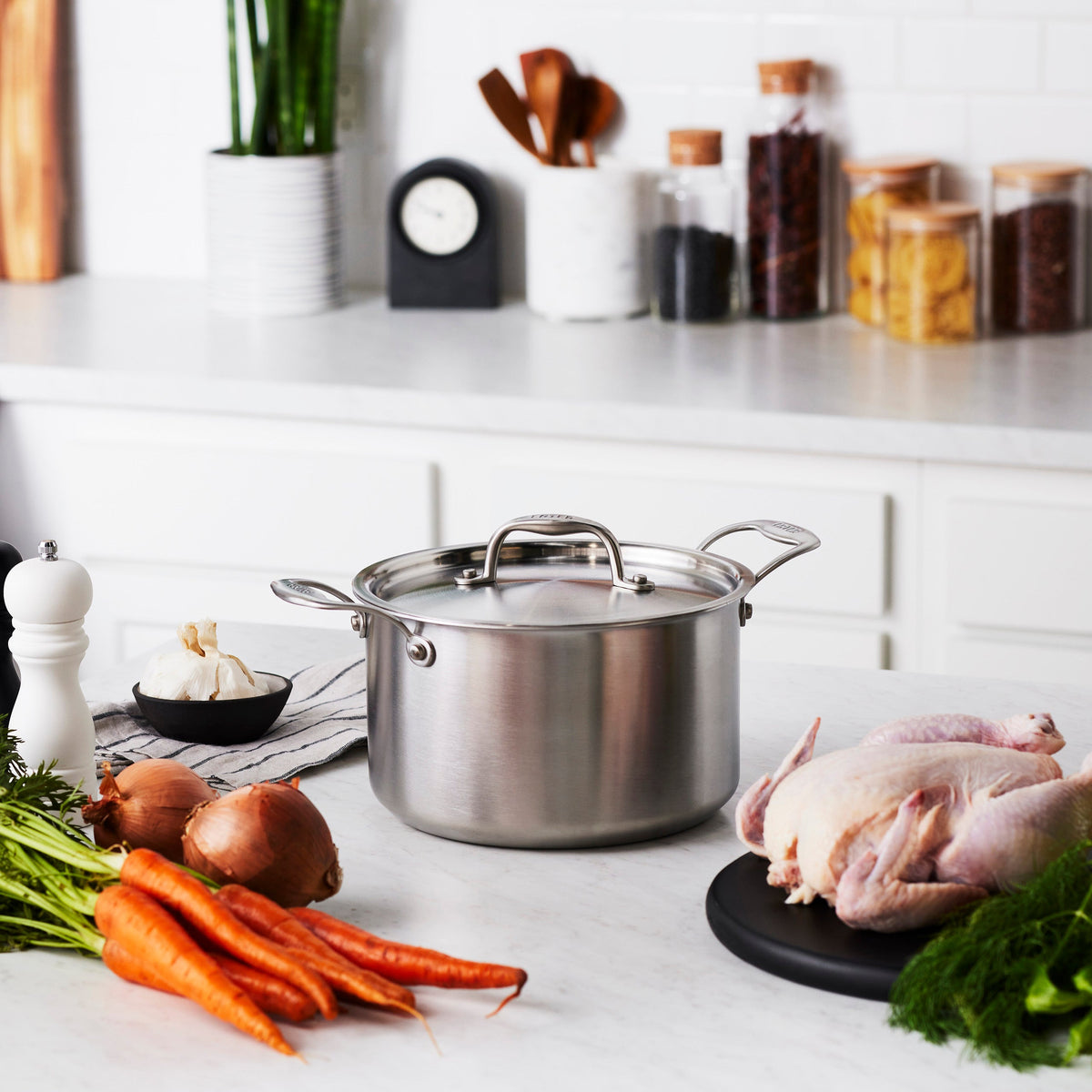 Eater x Heritage Steel 5 Quart Sauce Pot with Lid by Heritage Steel — view 2