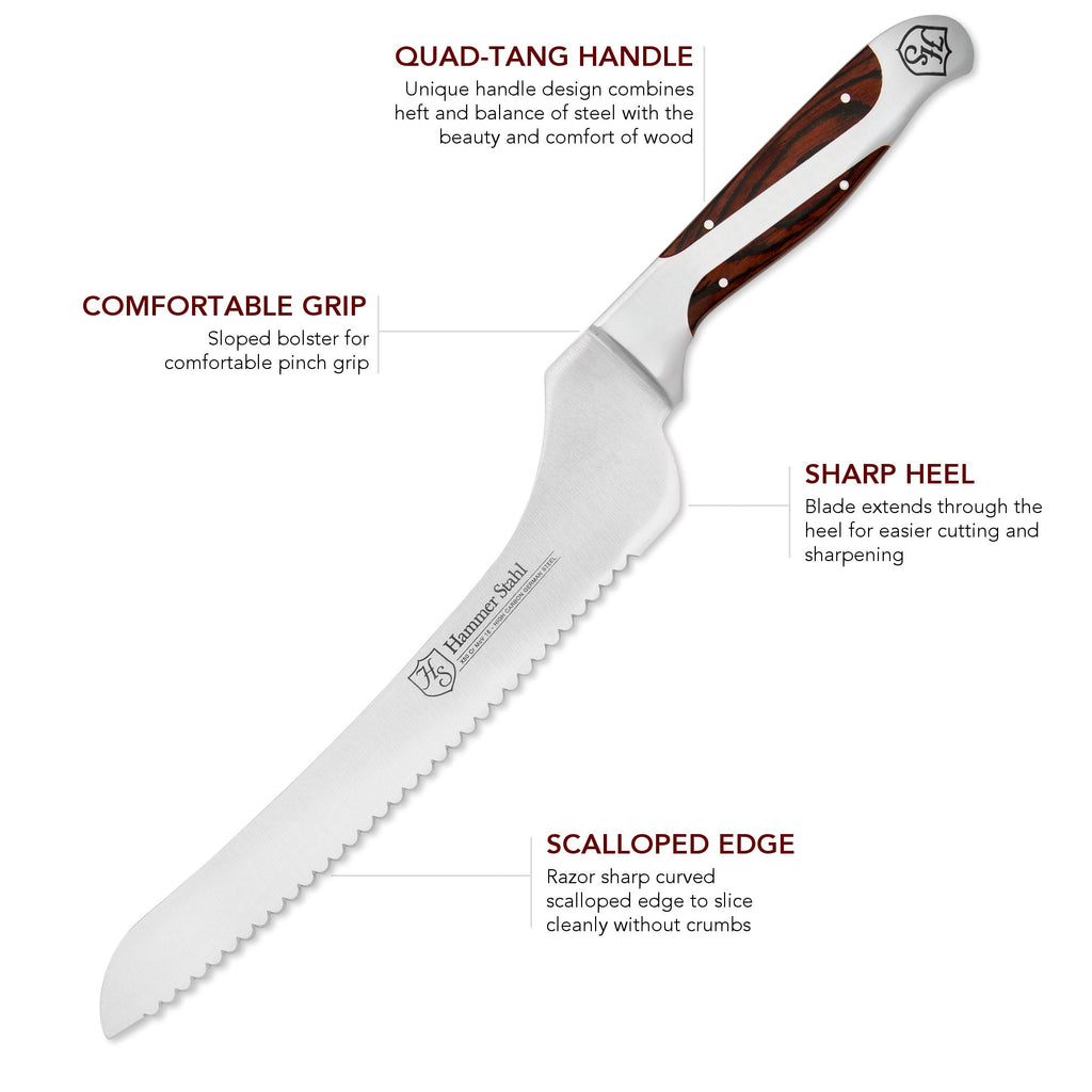 Hammer Stahl 9-inch Offset Bread Knife by Heritage Steel — view 3
