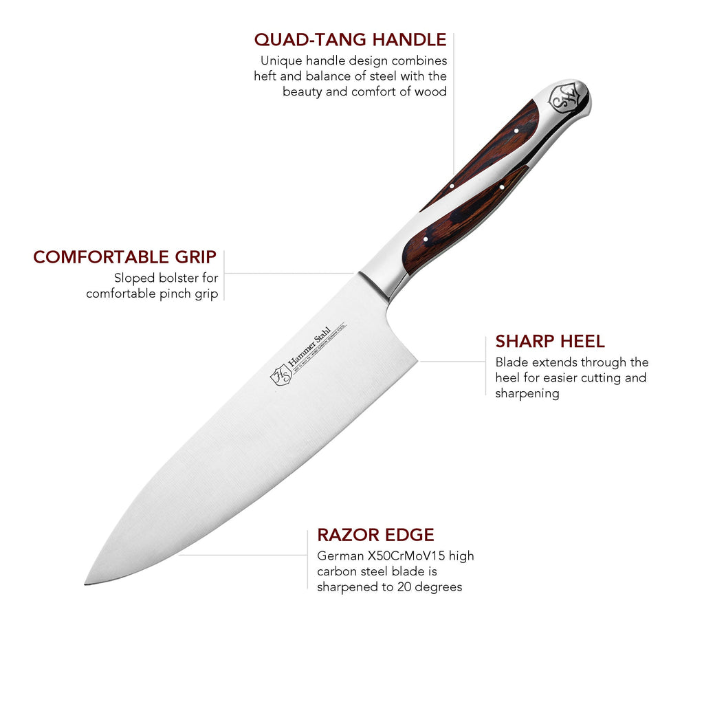 Hammer Stahl 6-inch Chef Knife by Heritage Steel — view 3
