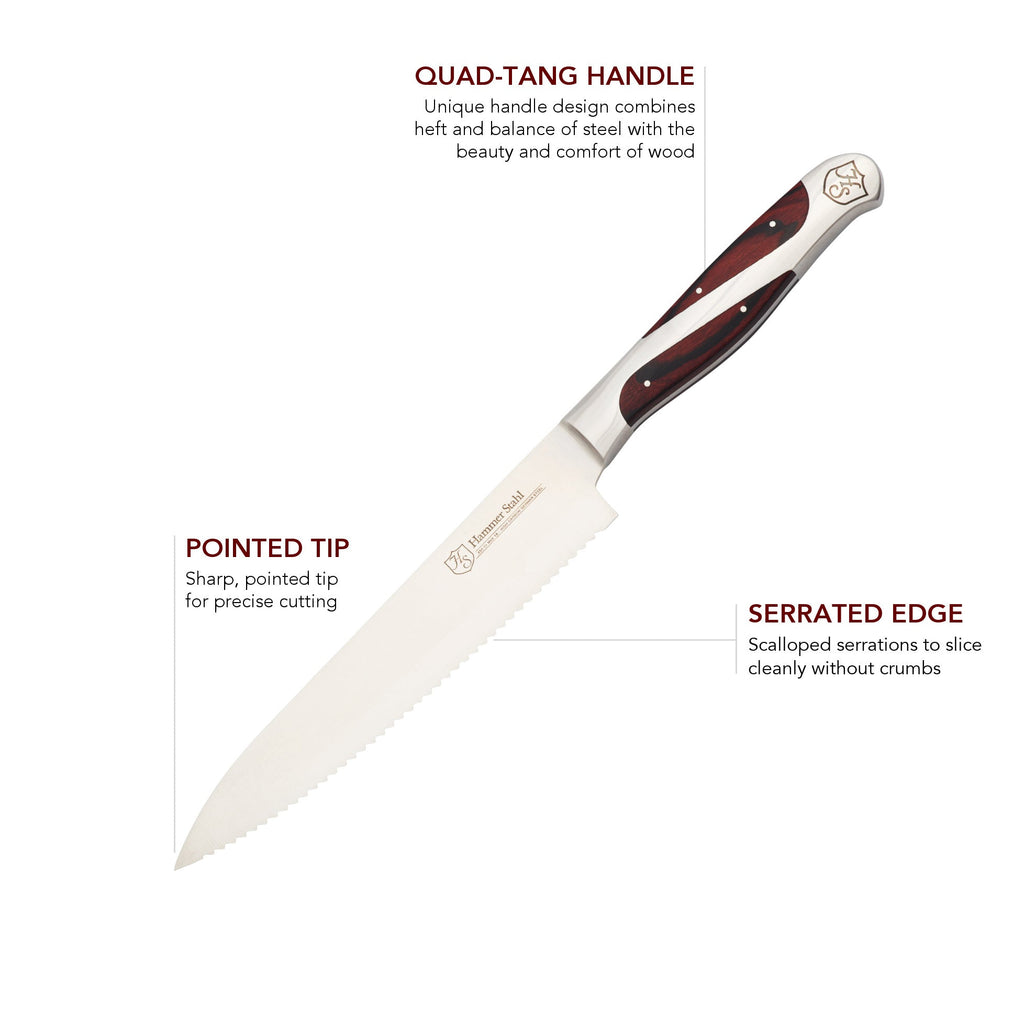 Hammer Stahl 6-inch Serrated Utility Knife by Heritage Steel — view 3