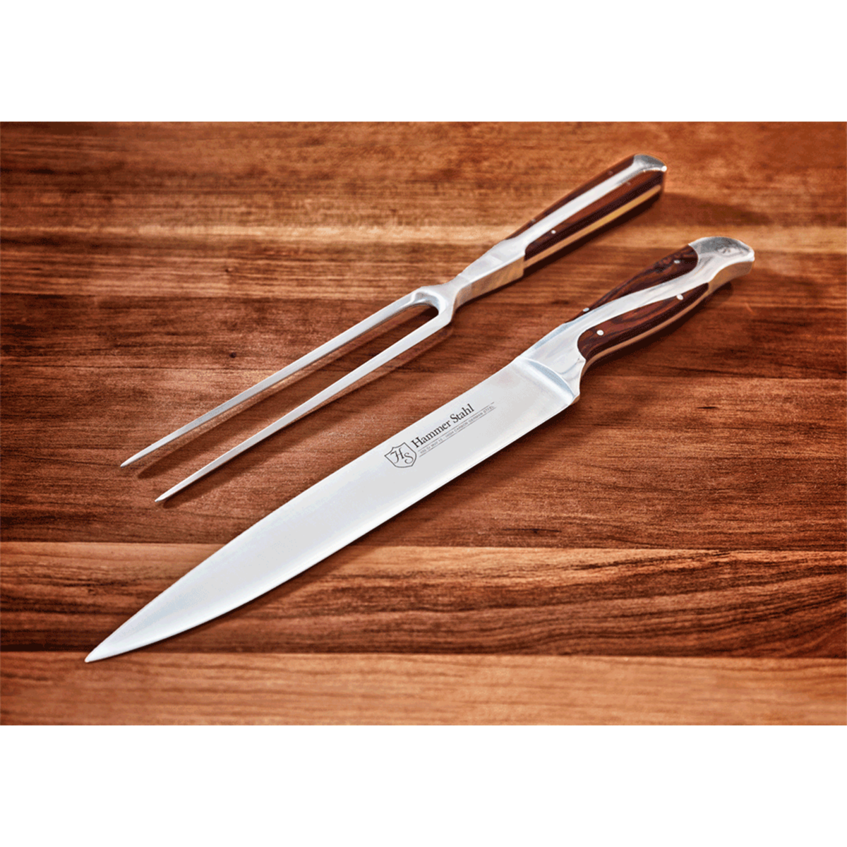 Hammer Stahl Carving Knife & Fork Set by Heritage Steel — view 4