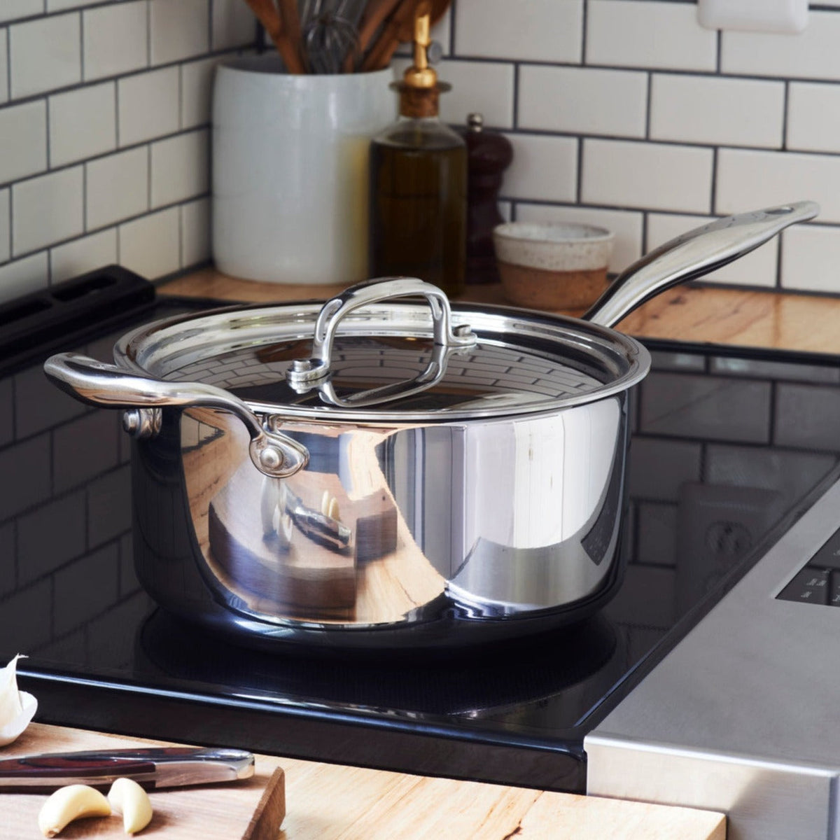 Titanium Series 4 Quart Saucepan with Lid by Heritage Steel — view 2