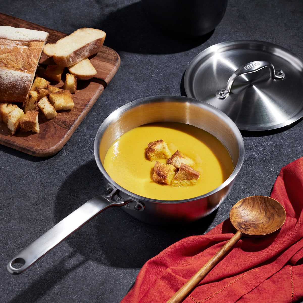 Eater x Heritage Steel 2 Quart Saucier with Lid by Heritage Steel — view 6