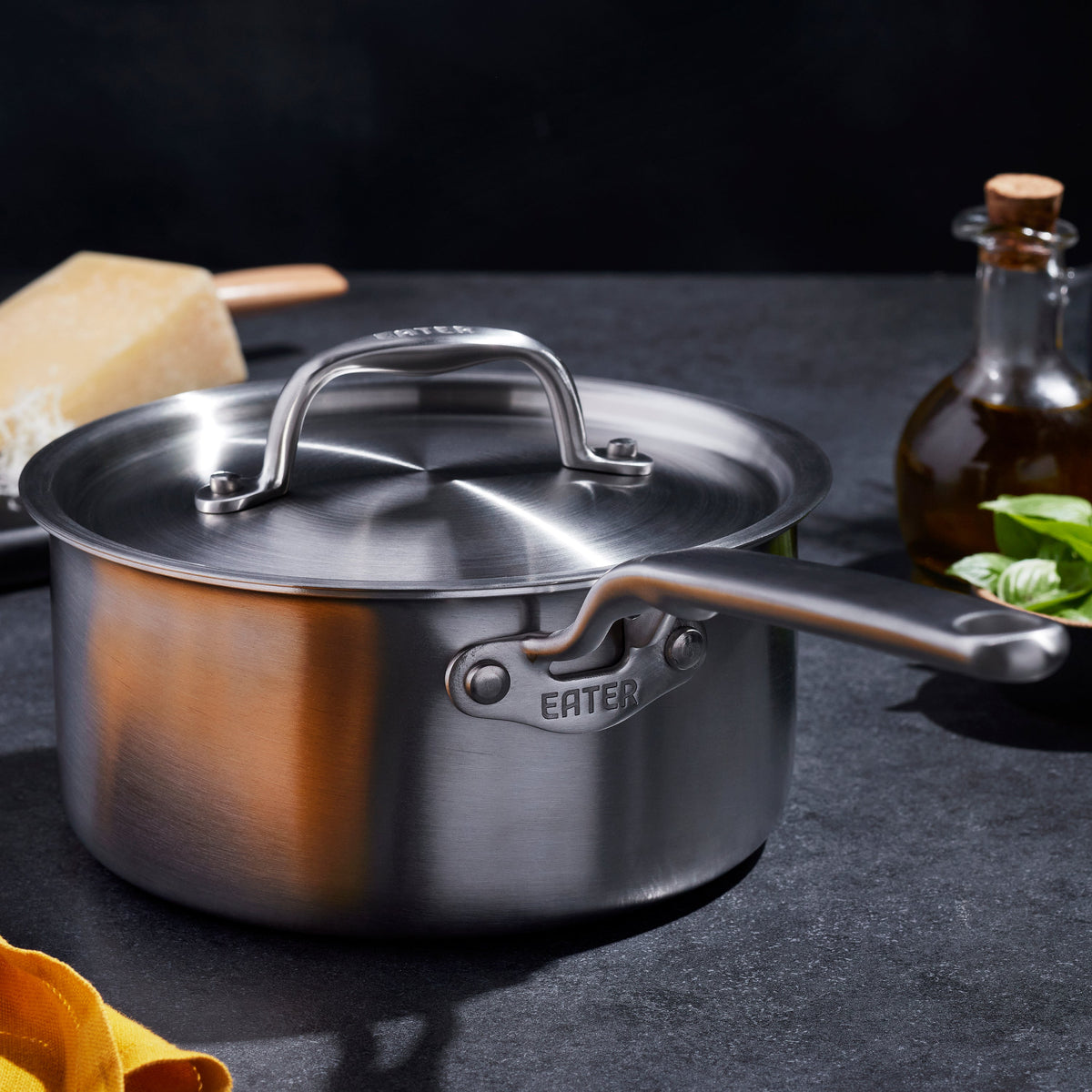 Eater x Heritage Steel 3 Quart Saucepan with Lid by Heritage Steel — view 4