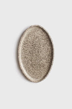 Handmade Stoneware Oval Large Serving Platter "Oats"