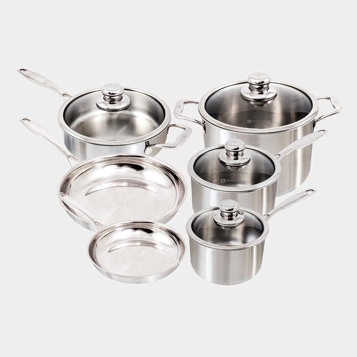 Premium Clad 10-Piece Stainless Steel Set - product photo