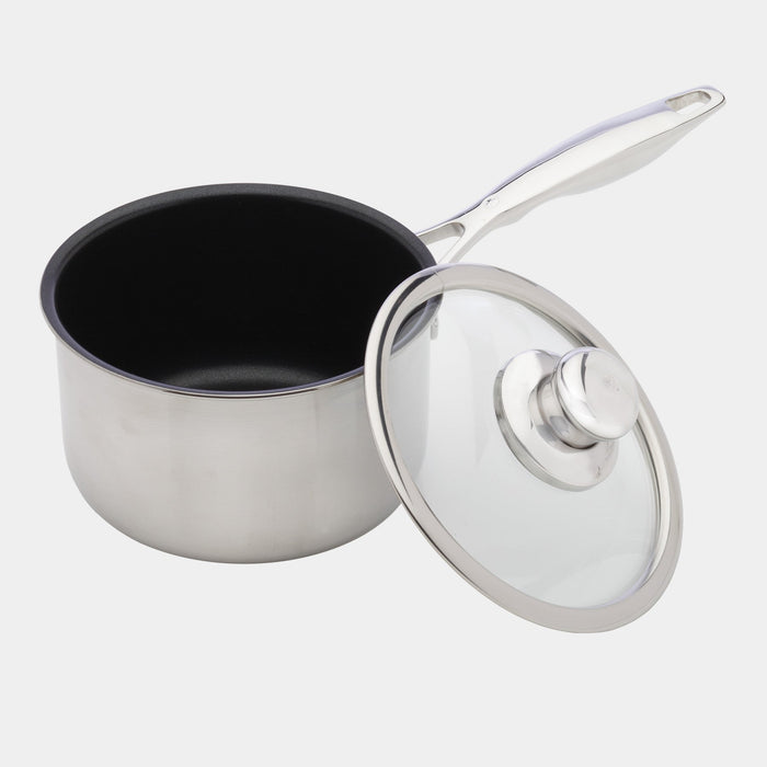 Nonstick Clad Saucepan with Glass Lid - Induction - product photo 1