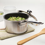 Nonstick Clad Saucepan with Glass Lid - Induction