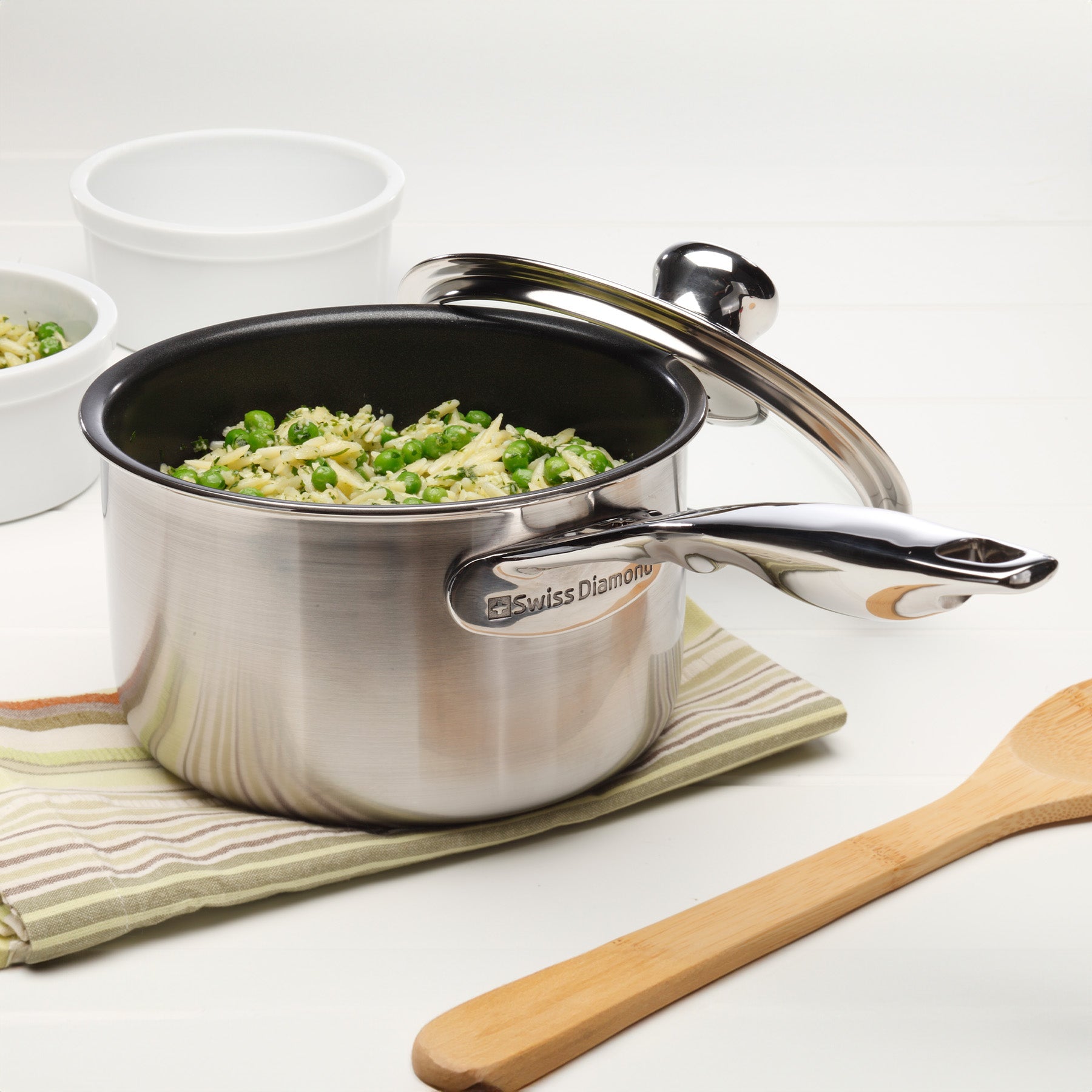 Nonstick Clad Saucepan with Glass Lid - Induction
