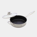 Nonstick Clad Saute Pan with Glass Lid - Induction