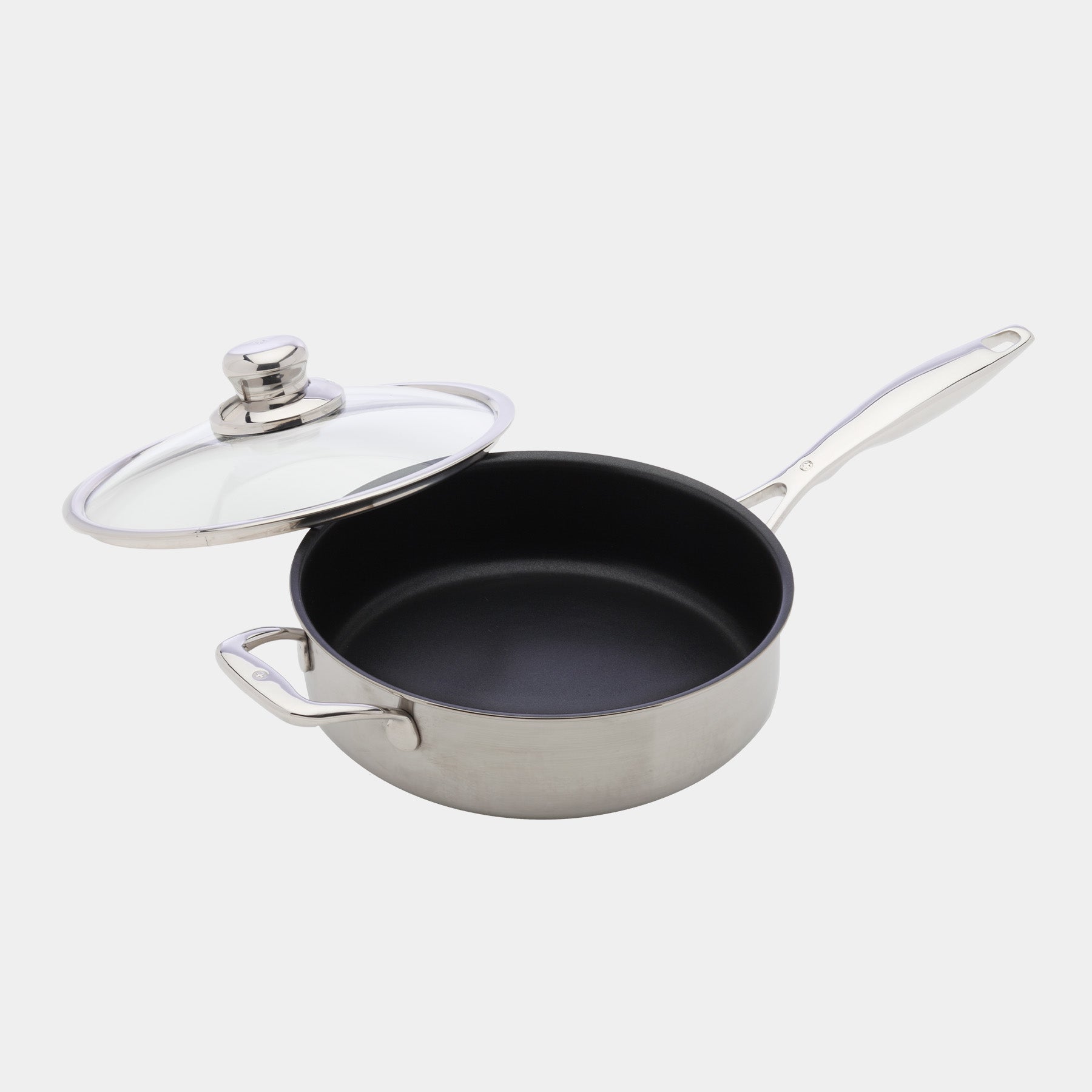 Nonstick Clad Saute Pan with Glass Lid - Induction