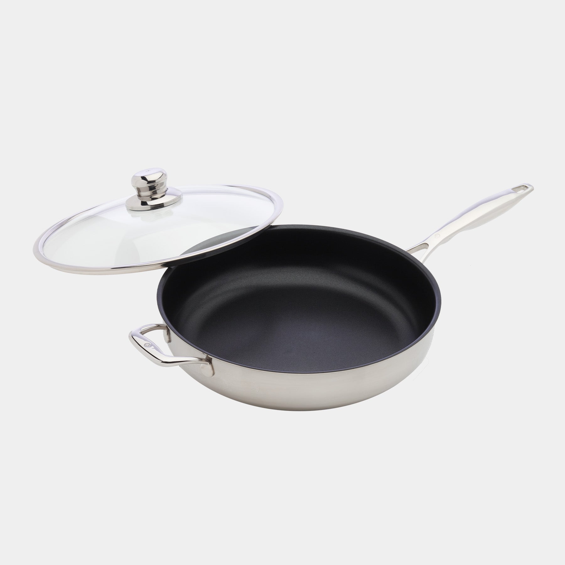 Nonstick Clad Saute Pan with Glass Lid - Induction