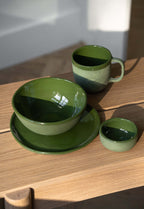 Handmade Porcelain Sauce Bowl. Green