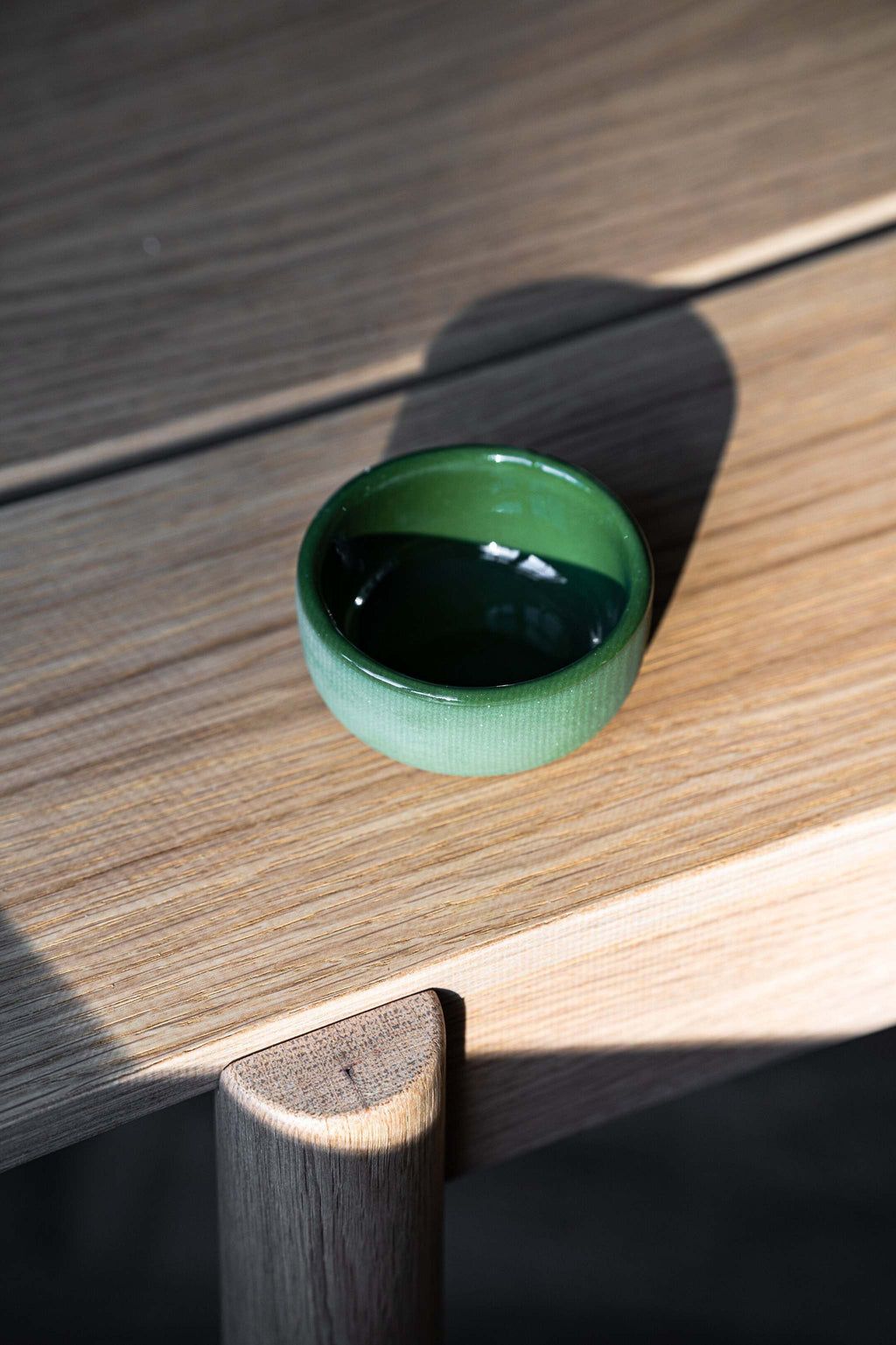 Handmade Porcelain Sauce Bowl. Green