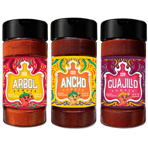 Chile Powder 3 Pack Bundle - Ancho, Guajillo, and Arbol by Rico Rico - product photo 1